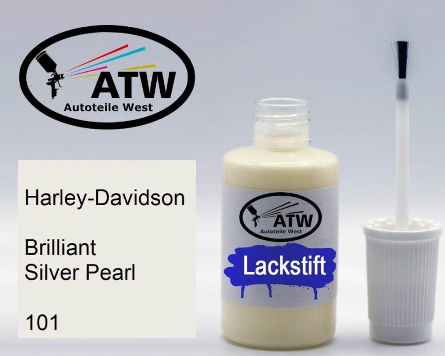 Harley-Davidson, Brilliant Silver Pearl, 101: 20ml Lackstift, von ATW Autoteile West.